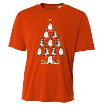 Shih Tzu Dog Xmas Tree Lighting Shih Tzu Christmas Tree Cool Gift Cooling Performance Crew T-Shirt