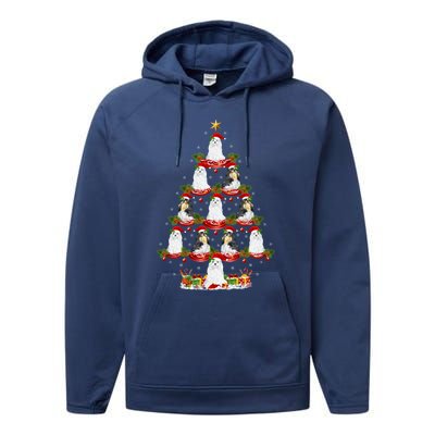 Shih Tzu Dog Xmas Tree Lighting Shih Tzu Christmas Tree Cool Gift Performance Fleece Hoodie