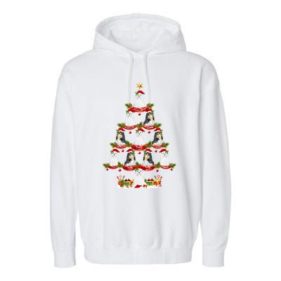 Shih Tzu Dog Xmas Tree Lighting Shih Tzu Christmas Tree Cool Gift Garment-Dyed Fleece Hoodie