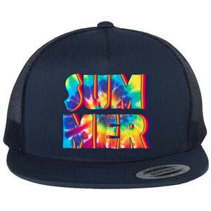 Summer Tie Dye Flat Bill Trucker Hat