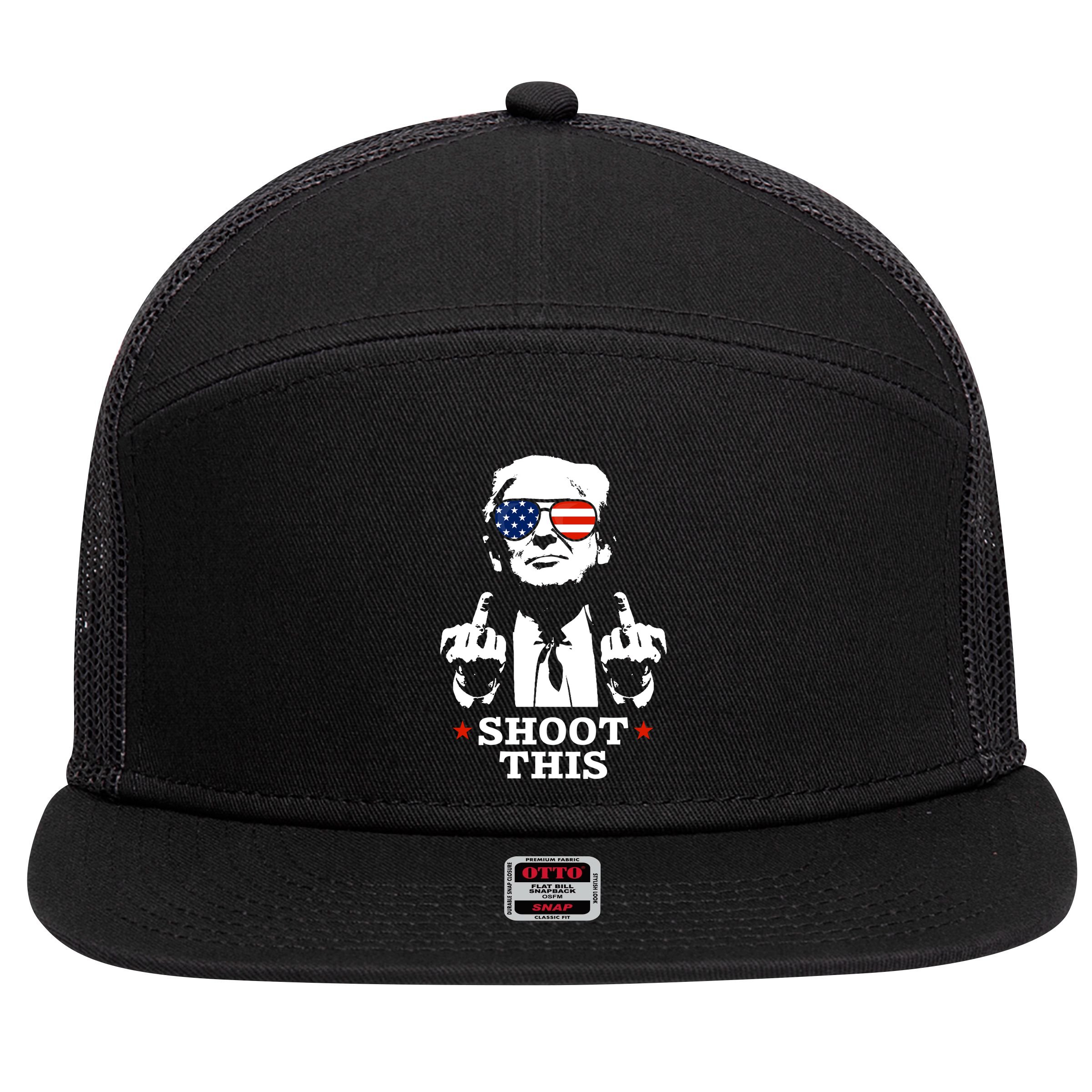 Shoot This Donald Trump You Missed 7 Panel Mesh Trucker Snapback Hat