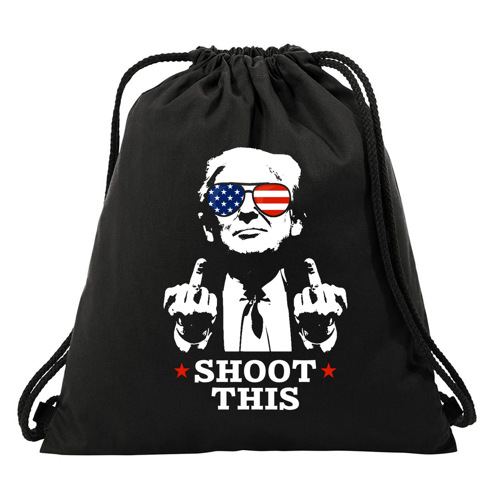 Shoot This Donald Trump You Missed Drawstring Bag