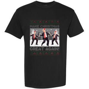 Santa Trump Dance Make Christmas Great Again Ugly Sweater Garment-Dyed Heavyweight T-Shirt