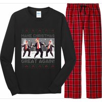 Santa Trump Dance Make Christmas Great Again Ugly Sweater Long Sleeve Pajama Set