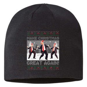 Santa Trump Dance Make Christmas Great Again Ugly Sweater Sustainable Beanie