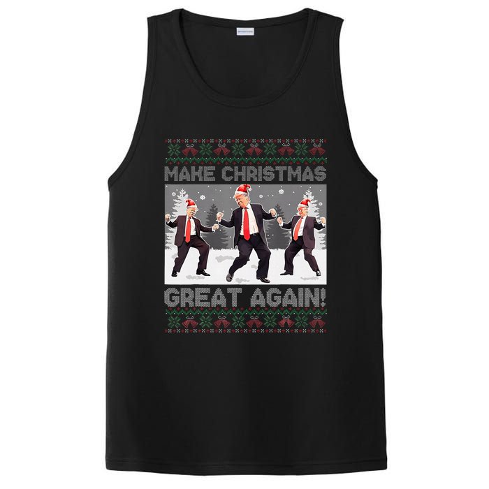 Santa Trump Dance Make Christmas Great Again Ugly Sweater PosiCharge Competitor Tank