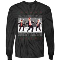 Santa Trump Dance Make Christmas Great Again Ugly Sweater Tie-Dye Long Sleeve Shirt