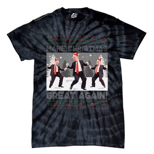 Santa Trump Dance Make Christmas Great Again Ugly Sweater Tie-Dye T-Shirt