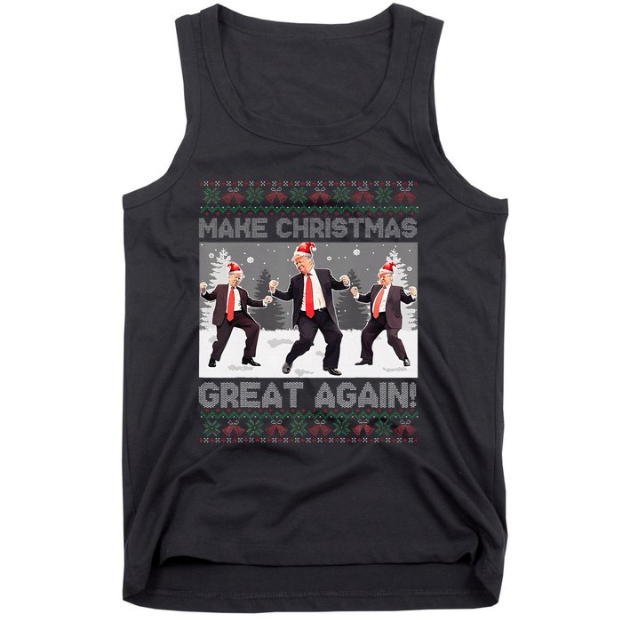 Santa Trump Dance Make Christmas Great Again Ugly Sweater Tank Top