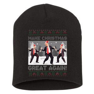 Santa Trump Dance Make Christmas Great Again Ugly Sweater Short Acrylic Beanie