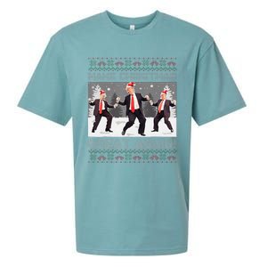 Santa Trump Dance Make Christmas Great Again Ugly Sweater Sueded Cloud Jersey T-Shirt