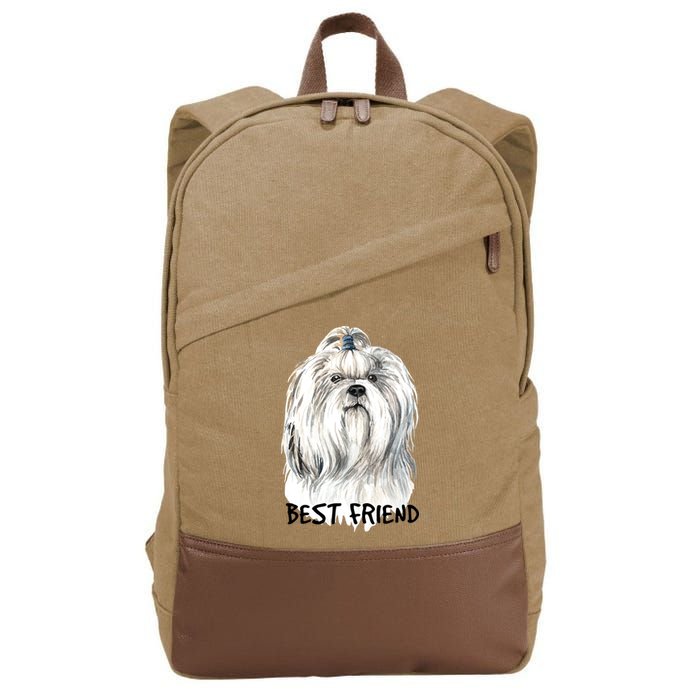 Shih Tzu Dog Cotton Canvas Backpack