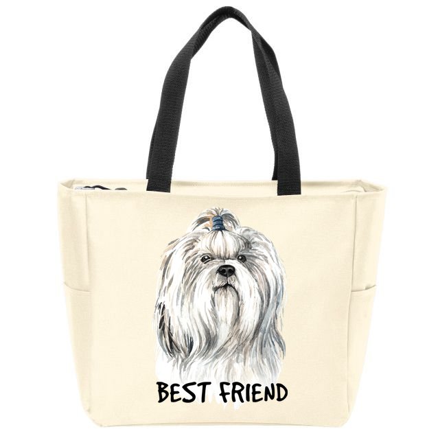 Shih Tzu Dog Zip Tote Bag