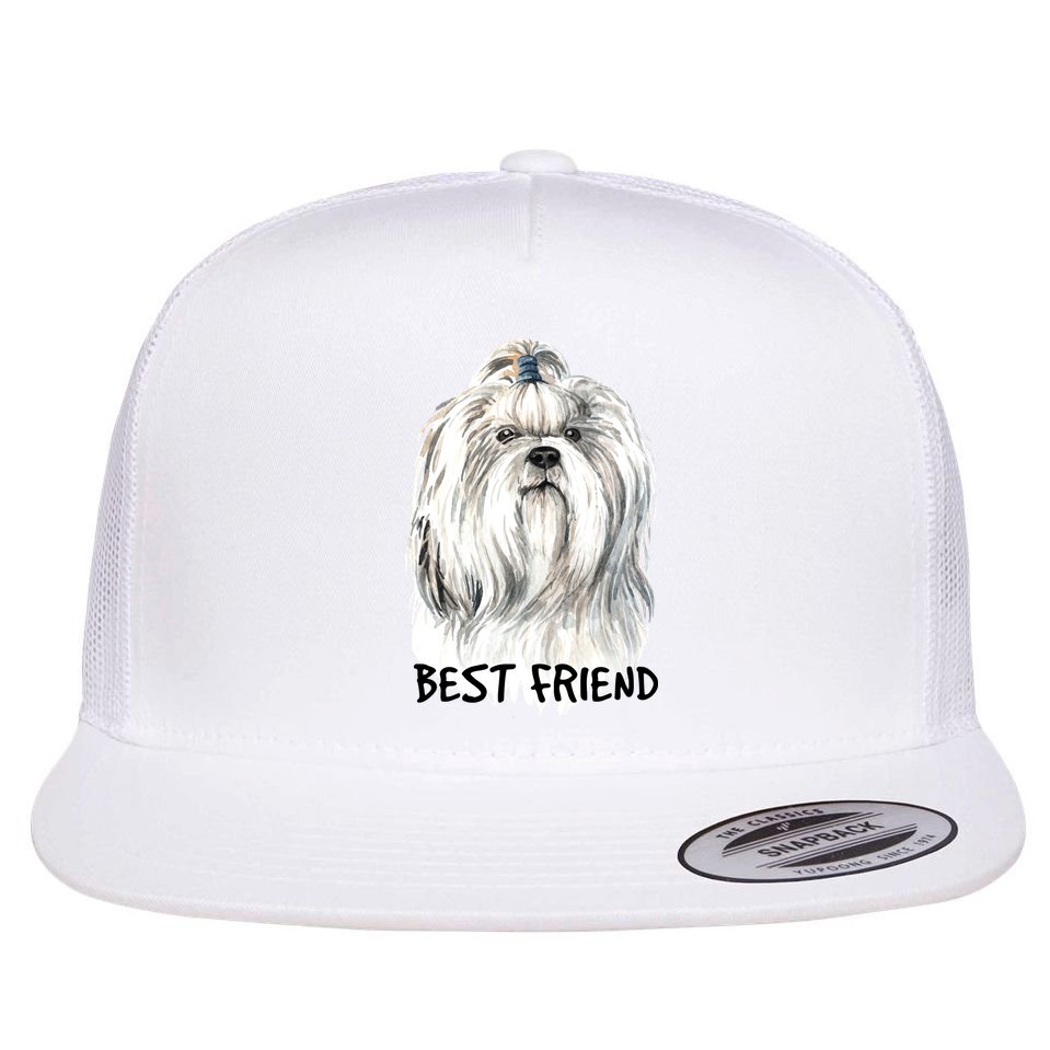 Shih Tzu Dog Flat Bill Trucker Hat