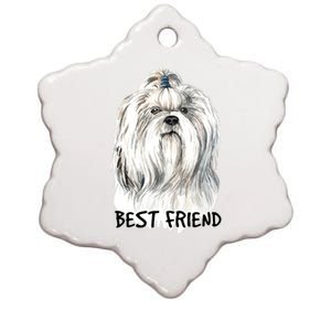 Shih Tzu Dog Ceramic Star Ornament