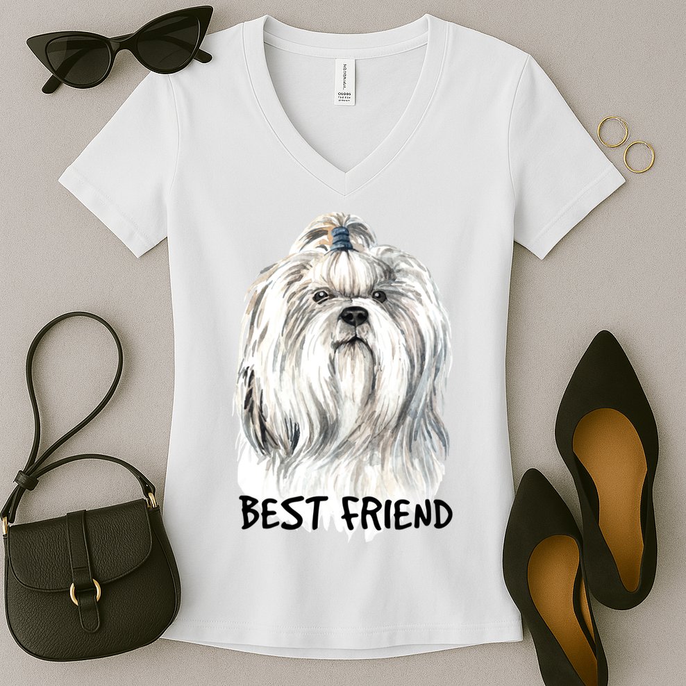 Shih Tzu Dog Women's V-Neck T-Shirt