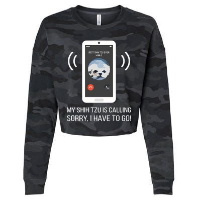 Shih Tzu Dog Long Sleeve Funny Cropped Pullover Crew