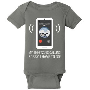 Shih Tzu Dog Long Sleeve Funny Baby Bodysuit