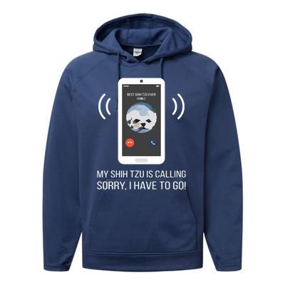 Shih Tzu Dog Long Sleeve Funny Performance Fleece Hoodie