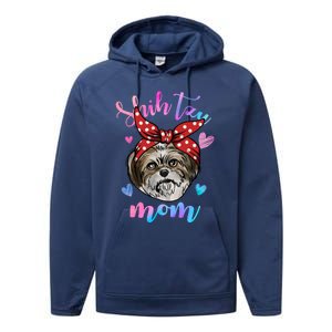 Shih Tzu Dog Lover Funny Cute Mom Mama Mother Gift Performance Fleece Hoodie