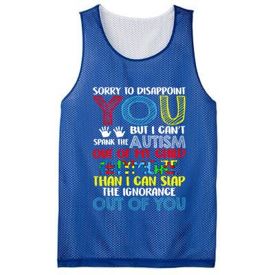 Sorry To Disappoint You I CanT Spank Autism Out Of My Gift Mesh Reversible Basketball Jersey Tank