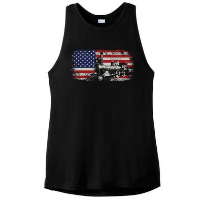 Steam Train Driver Trainspotting Locomotive Ladies PosiCharge Tri-Blend Wicking Tank