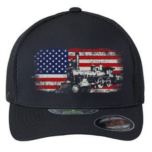 Steam Train Driver Trainspotting Locomotive Flexfit Unipanel Trucker Cap