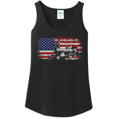 Steam Train Driver Trainspotting Locomotive Ladies Essential Tank