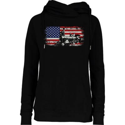 Steam Train Driver Trainspotting Locomotive Womens Funnel Neck Pullover Hood