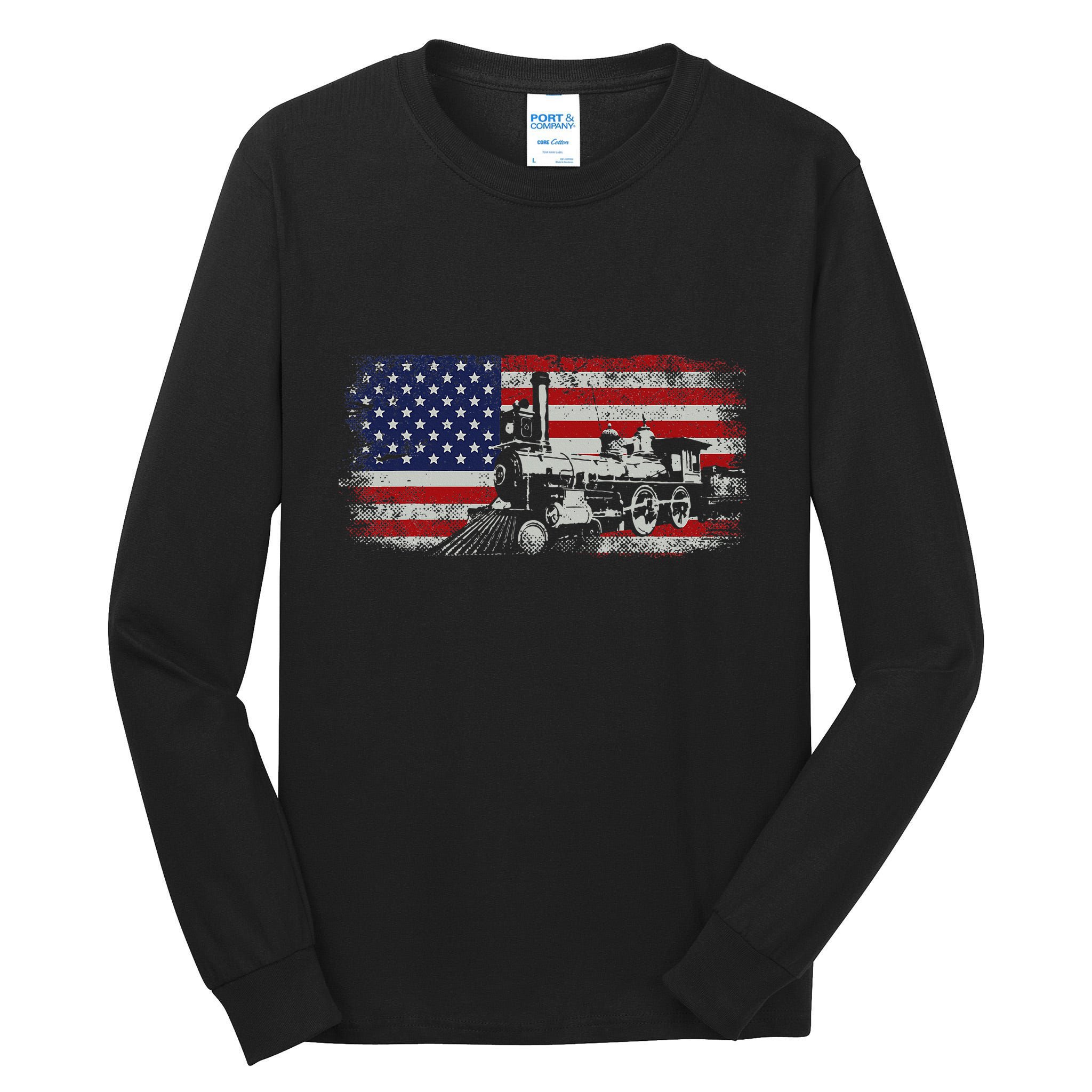Steam Train Driver Trainspotting Locomotive Tall Long Sleeve T-Shirt