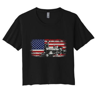 Steam Train Driver Trainspotting Locomotive Crop Top