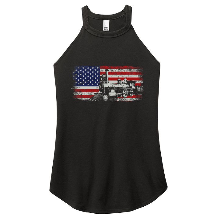 Steam Train Driver Trainspotting Locomotive Women's Perfect Tri Rocker Tank