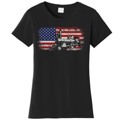 Steam Train Driver Trainspotting Locomotive Women's T-Shirt