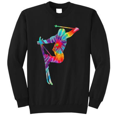 Ski Tie Dye Vintage Retro Skiing Skier Sweatshirt