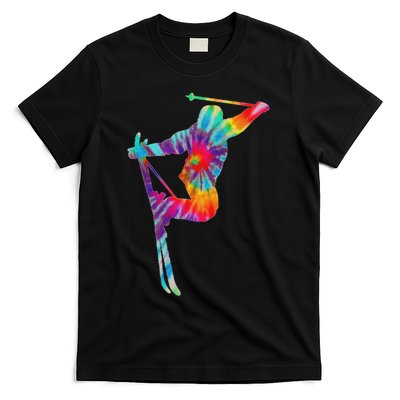 Ski Tie Dye Vintage Retro Skiing Skier T-Shirt