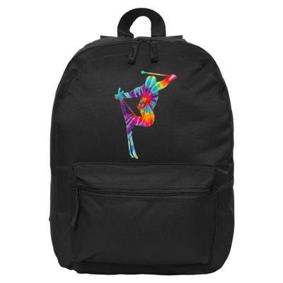 Ski Tie Dye Vintage Retro Skiing Skier 16 in Basic Backpack