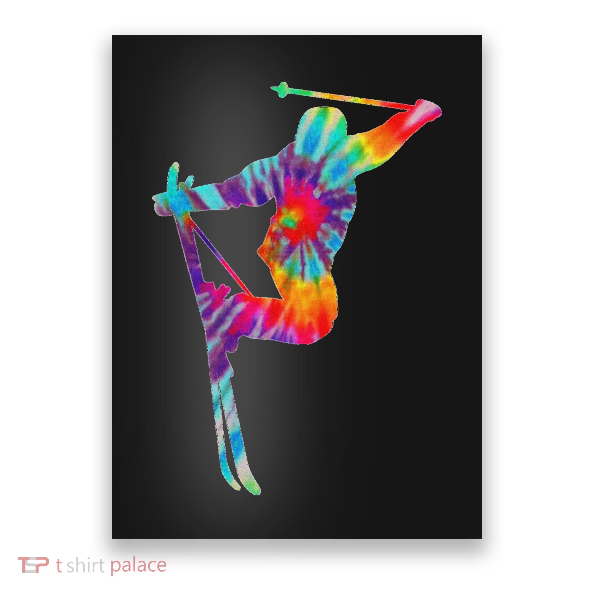 Ski Tie Dye Vintage Retro Skiing Skier Poster