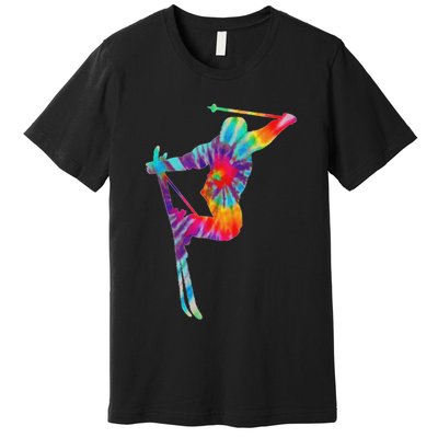 Ski Tie Dye Vintage Retro Skiing Skier Premium T-Shirt