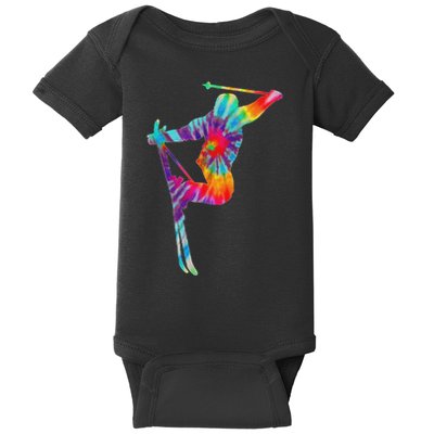 Ski Tie Dye Vintage Retro Skiing Skier Baby Bodysuit