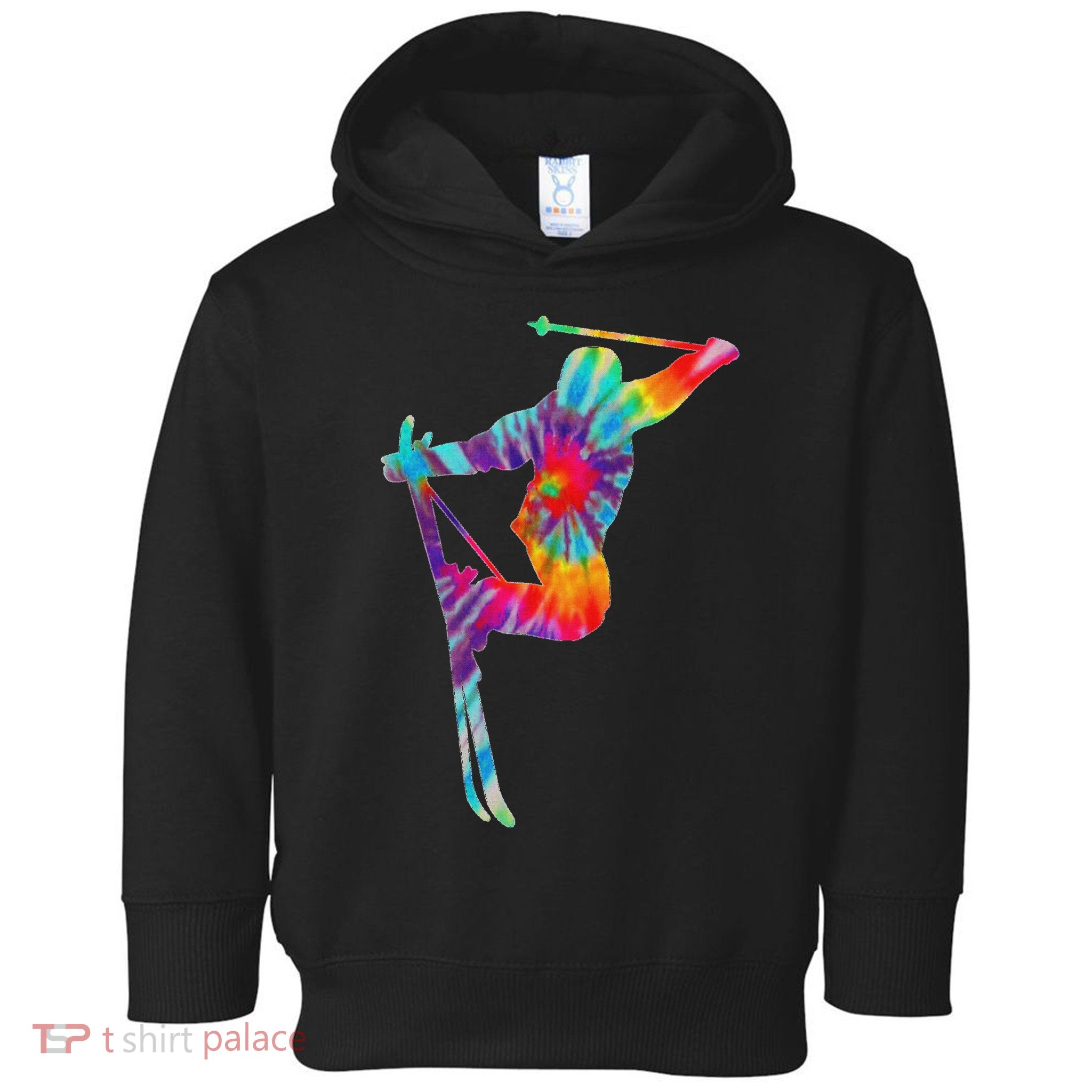 Ski Tie Dye Vintage Retro Skiing Skier Toddler Hoodie