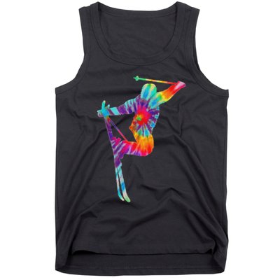 Ski Tie Dye Vintage Retro Skiing Skier Tank Top