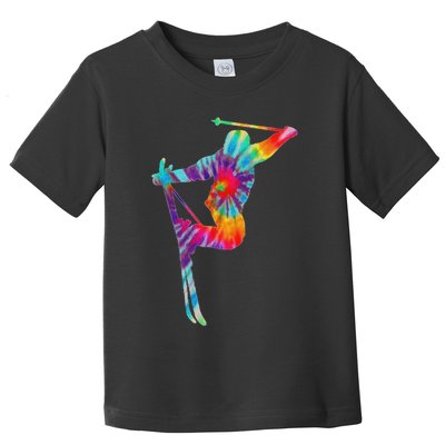 Ski Tie Dye Vintage Retro Skiing Skier Toddler T-Shirt