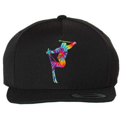 Ski Tie Dye Vintage Retro Skiing Skier Wool Snapback Cap