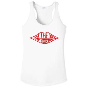 Save The Drama For Your Mama Lips Funny Ladies PosiCharge Competitor Racerback Tank