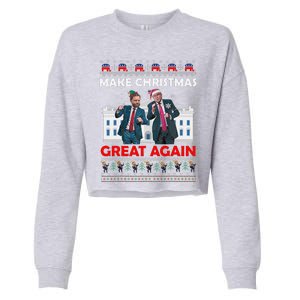 Santa Trump Dance Make Christmas Great Again Xmas Pajamas Cropped Pullover Crew