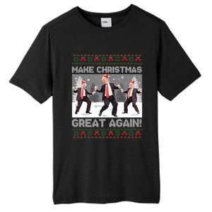 Santa Trump Dance Make Christmas Great Again Ugly Sweater Sweatshirt Tall Fusion ChromaSoft Performance T-Shirt