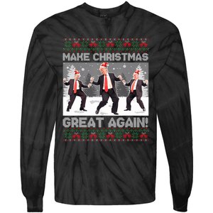 Santa Trump Dance Make Christmas Great Again Ugly Sweater Sweatshirt Tie-Dye Long Sleeve Shirt