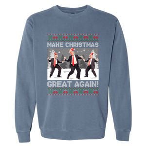 Santa Trump Dance Make Christmas Great Again Ugly Sweater Sweatshirt Garment-Dyed Sweatshirt