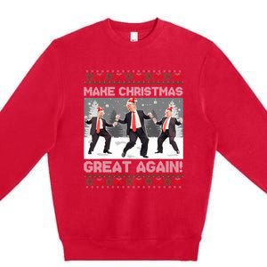 Santa Trump Dance Make Christmas Great Again Ugly Sweater Sweatshirt Premium Crewneck Sweatshirt