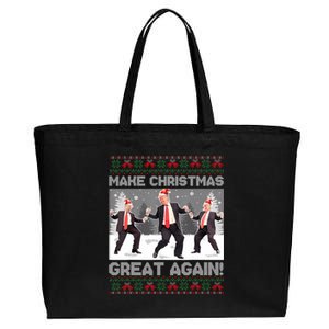 Santa Trump Dance Make Christmas Great Again Ugly Sweater Sweatshirt Cotton Canvas Jumbo Tote